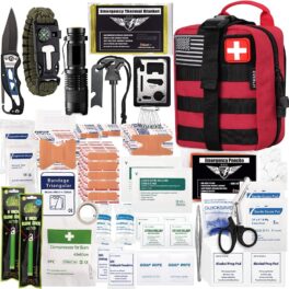 EVERLIT 250 Pieces Survival First Aid Kit IFAK EMT Molle Pouch Survival Kit Outdoor Gear Emergency Kits Trauma Bag for Camping Boat Hunting Hiking Home Car Earthquake and Adventures