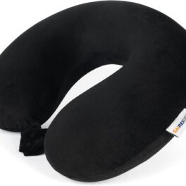 SAIREIDER Travel Pillow 100% Pure Memory Foam Travel Neck Pillow, Airplane Pillow for Traveling、Car、Home、Office，Washable Cover（Black）